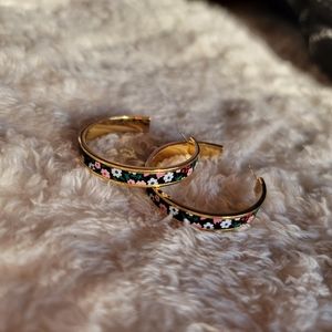 kate spade floral hoops